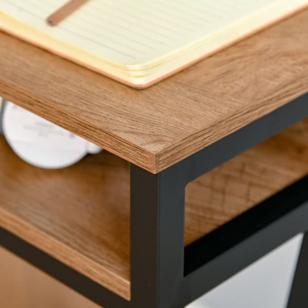 Rootz Industrial Style Desk - Office Table - Study Desk - Robust Workspace - 120L X 60W X 76H CM med låda och fack