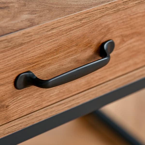 Rootz Industrial Style Desk - Office Table - Study Desk - Robust Workspace - 120L X 60W X 76H CM med låda och fack