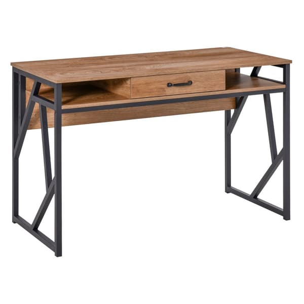 Rootz Industrial Style Desk - Office Table - Study Desk - Robust Workspace - 120L X 60W X 76H CM med låda och fack