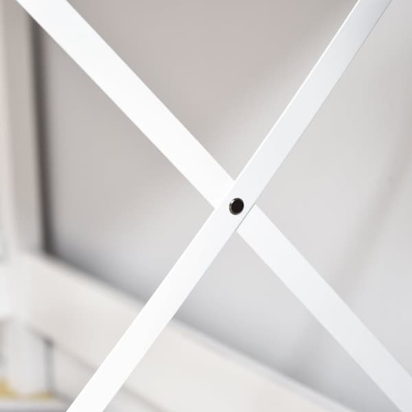 Rootz Desk med opbevaring - Boghylde -skrivebord - Moderne træbord - Hylder til organisering - 105 x 50 x 137,5 cm - Hvid