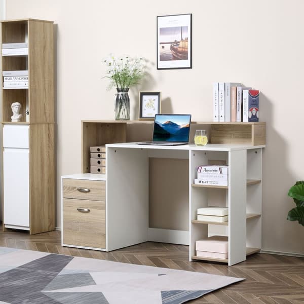 Rootz Computer Table Desk - Office Table - PC Tabell - Optimal lagring - 140 cm x 55 cm x 92 cm