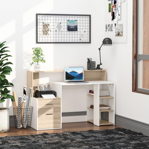 Rootz Computer Table Desk - Office Table - PC Tabell - Optimal lagring - 140 cm x 55 cm x 92 cm
