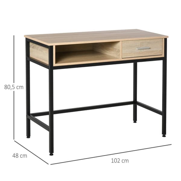 Rootz -työpöytä, jossa on säilytystila - teollisuustoimistopöytä - työasema laatikon kanssa - kestävä muotoilu - 102 x 48 x 80,5 cm