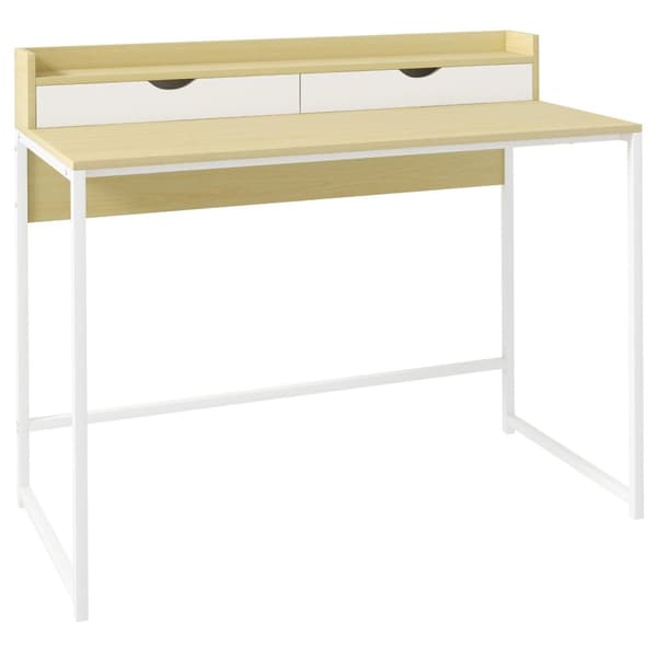 Rootz Modern Desk With Shelf - Workspace Table - Office Desk - Organiserad lagring - 106L x 50W x 89H cm