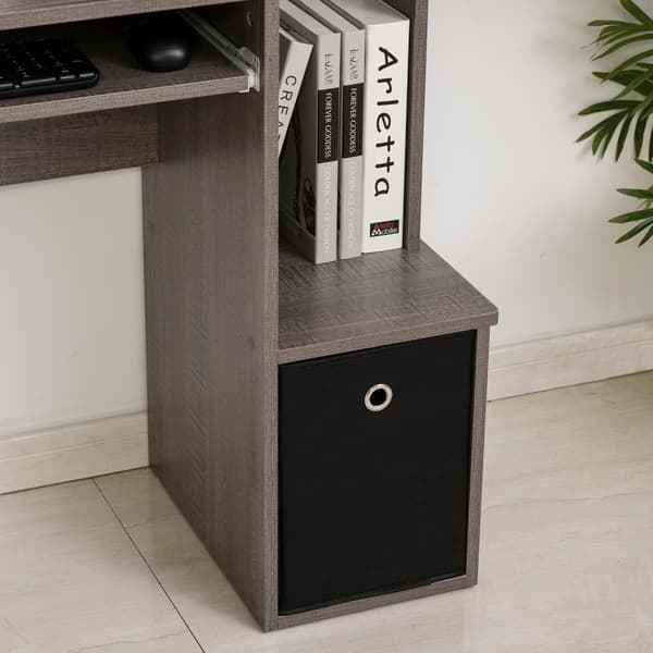 Rootz Computer Desk - WorkStation - Opintotaulukko - Multi -Stoleds & näppäimistölokero - 100 cm x 40 cm x 86,6 cm - musta ja harmaa lastulevy