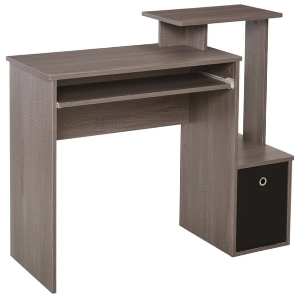 Rootz Computer Desk - WorkStation - Opintotaulukko - Multi -Stoleds & näppäimistölokero - 100 cm x 40 cm x 86,6 cm - musta ja harmaa lastulevy