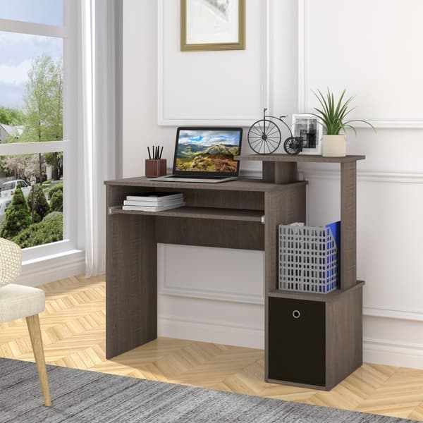 Rootz Computer Desk - WorkStation - Opintotaulukko - Multi -Stoleds & näppäimistölokero - 100 cm x 40 cm x 86,6 cm - musta ja harmaa lastulevy