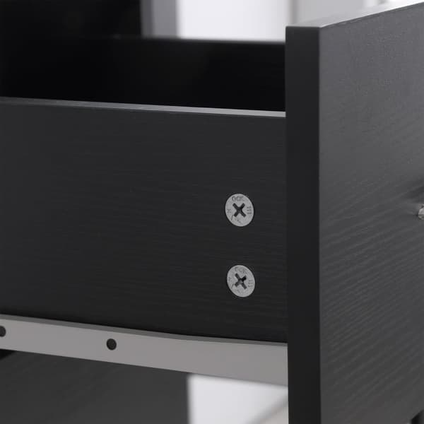 ROOTZ COMPUTER DESK - Kontormøbler - Arbejdsstation - 3 skuffer - Ergonomisk design - 120L x 49W x 72H cm - MDF sort