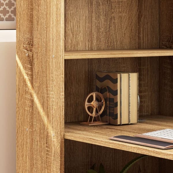 Rootz Computer Desk With Shelf - Office Desk - Corner Desk - Multi Storage - 120 cm x 55 cm x 120 cm