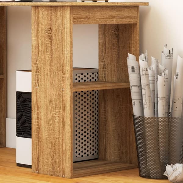 Rootz Computer Desk With Shelf - Office Desk - Corner Desk - Multi Storage - 120 cm x 55 cm x 120 cm