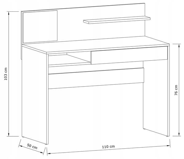 MAGNET pöytävalkoinen 110 cm levyinen säilytyslaatikko