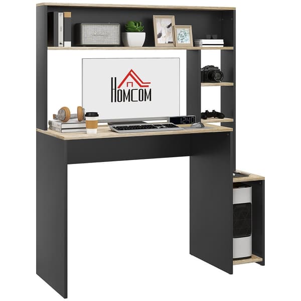 Rootz Multi Shelf Desk - Computer Desk - Office Desk - Rumbesparende - 114L X 45W X 138H CM