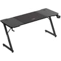 Miniatyrbild 1 av 2: Bureau gaming HUZARO Hero 4.8 Svart - Stort bord 160 cm, Kolfinish, Kabelhantering, Hörlurs- och muggstöd