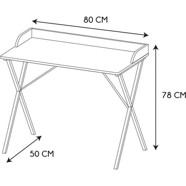 Bureau Design "terrazzo" 84cm Grå &amp; Vit - Paris Prix