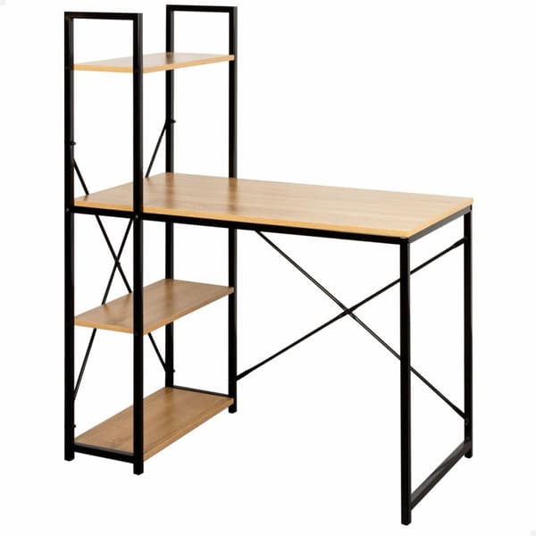 Skrivebord med hylde Max Home Stål Melamin spånplade 120 x 12 x 64 cm
