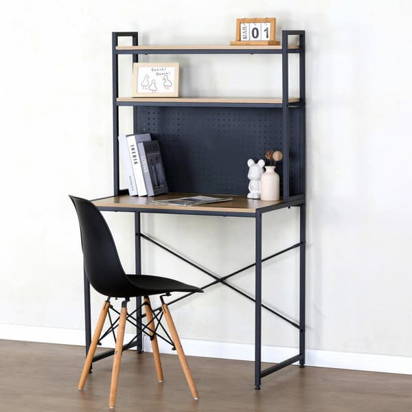 Skrivebord med hyller Max Home Stål Melamin Sponplate 84 x 148 x 50 cm