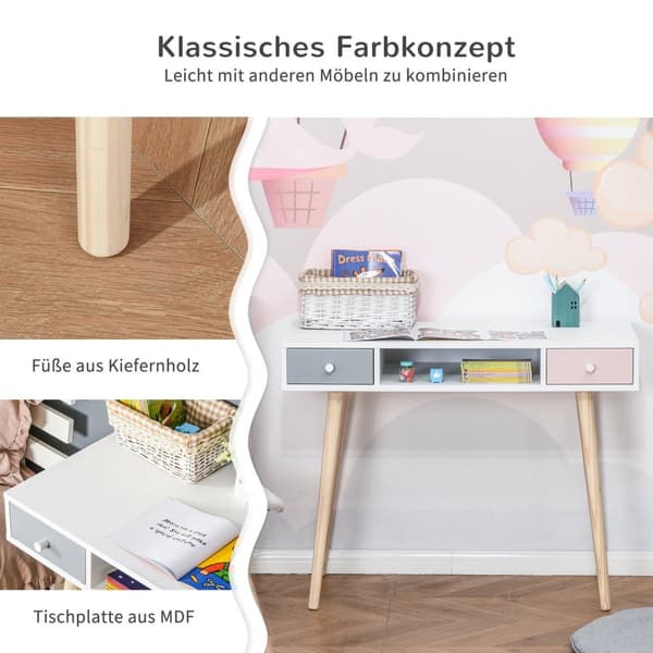 Rootz Children's Desk with Drawer - Kids Table - mångfärgad skrivbord - uppmuntrar lärande - 100 x 48 x 76,5 cm