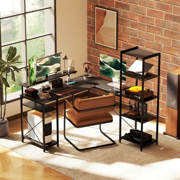 Rootz L Shape Desk - Corner Computer Desk - Ergonominen toimistopöytä - Latausasema - 137 cm x 140cm x 139,5 cm