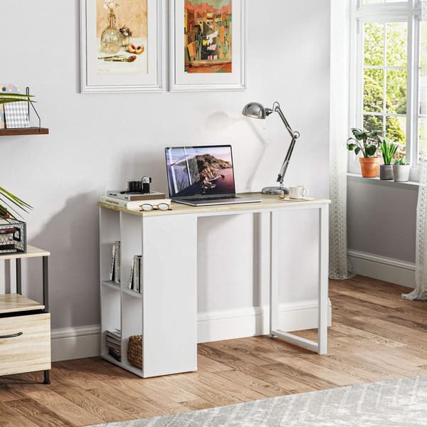 Rootz Compact Computer Desk - Pieni toimistopöytä - Moderni Workspace Table - Tallennustilat - 100 x 54 x 75 cm