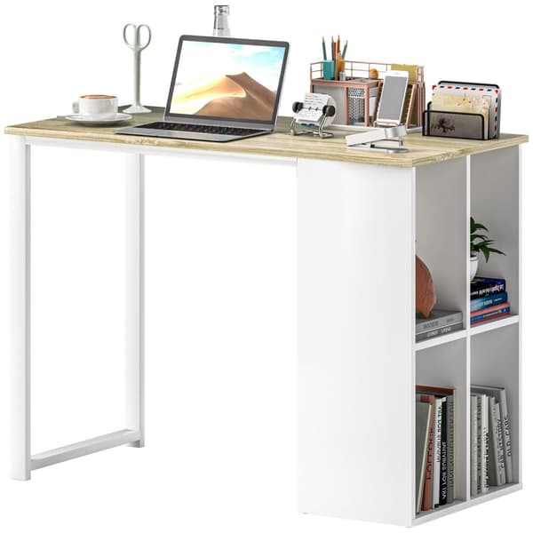 Rootz Compact Computer Desk - Pieni toimistopöytä - Moderni Workspace Table - Tallennustilat - 100 x 54 x 75 cm