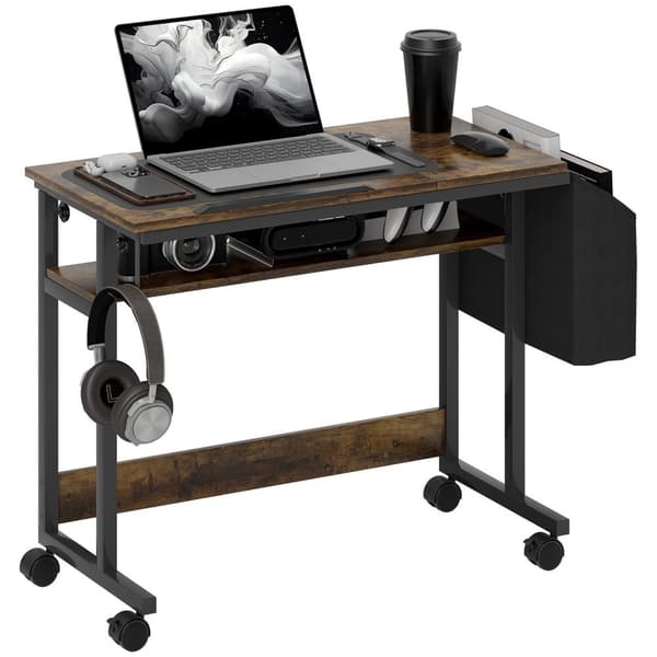 Rootz höjdjusterbar stående skrivbord - lutningstabell - Mobilt kontor skrivbord - komfort och lagring - 92 cm x 40 cm x 67,5-104 cm