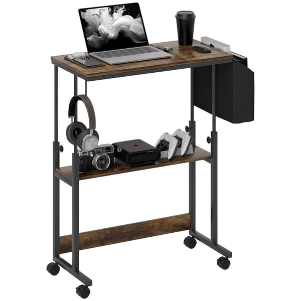 Rootz Højde Justerbar stående skrivebord - vippebord - Mobil Office Desk - Komfort & opbevaring - 92 cm x 40 cm x 67,5-104 cm