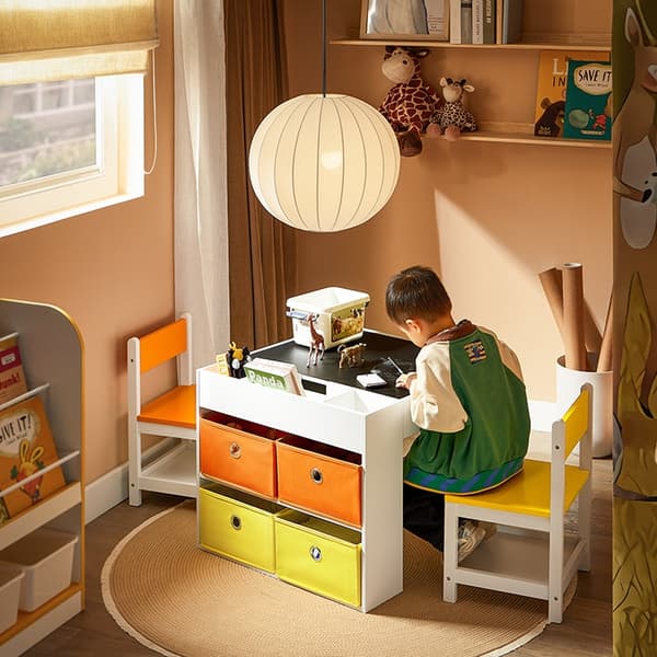 Rootz Kids Table & Chair Set - Children’s Desk - Playroom Furniture - Dual Surface Table - 60x50x60cm Table, 30x50x32cm Stol