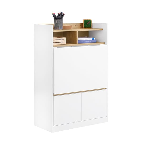 Rootz multifunktionel foldet skrivebord - konvertibel hylde - bærbar bord - rigelig opbevaring - 63x93x67 cm - pladsbesparende løsning