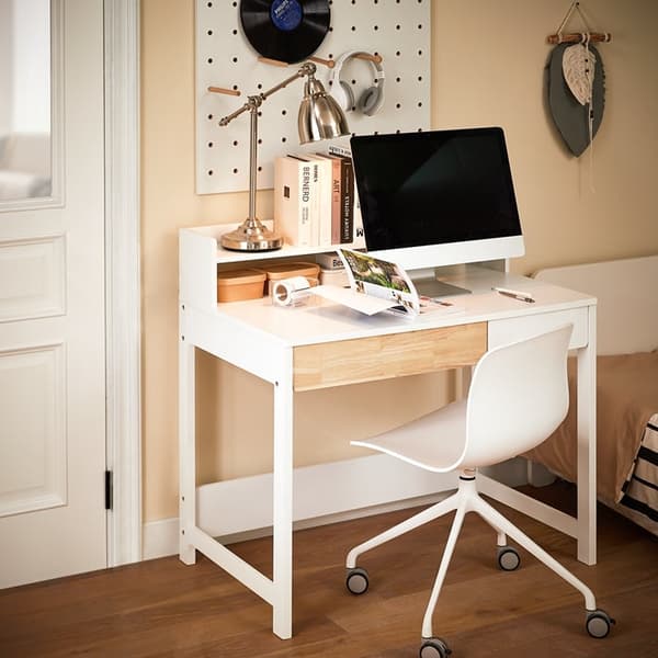 Rootz Compact Desk Table - Writing Desk - Study Desk - Space Saving Design - 100x95x59cm - Perfekt för små rum - MDF -material