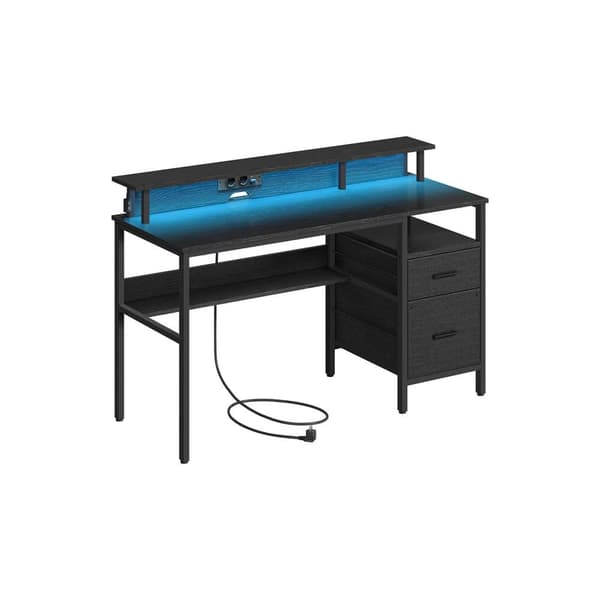 Skrivebord, VASAGLE, 55x135x90 cm, Sort