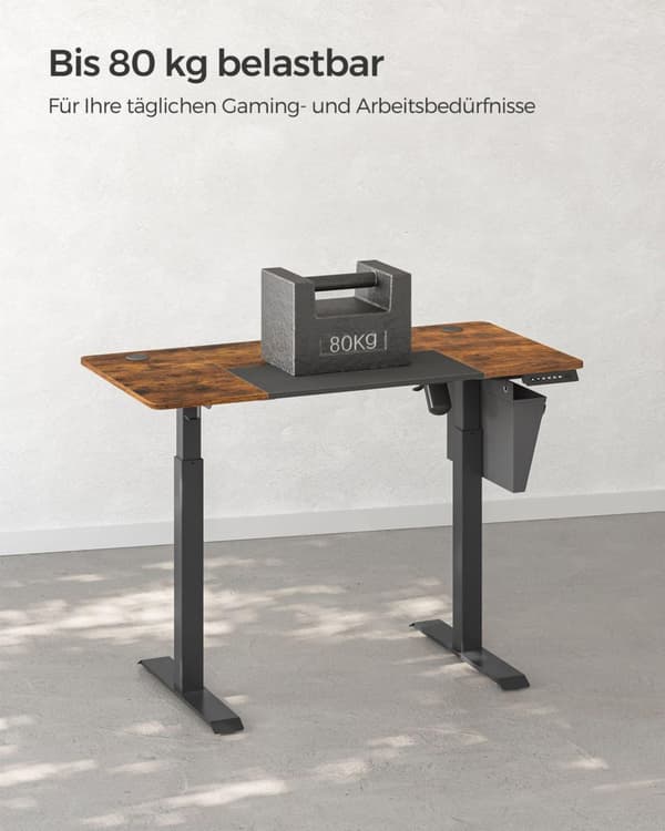 Skrivebord, SONGMICS LSD015X01, 120x60 cm, Brun-Sort