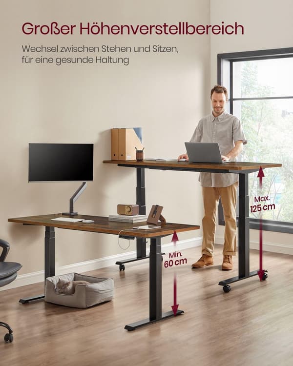 Skrivebord, VASAGLE, 68x110 cm, Sort