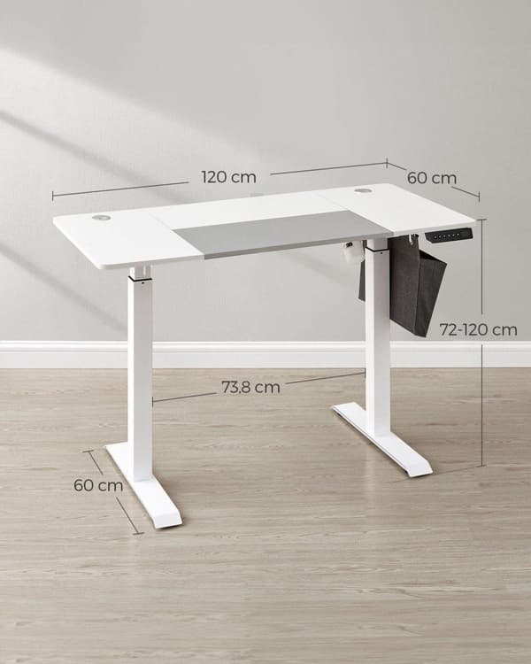 Skrivbord, SONGMICS, 120x60 cm, Vit