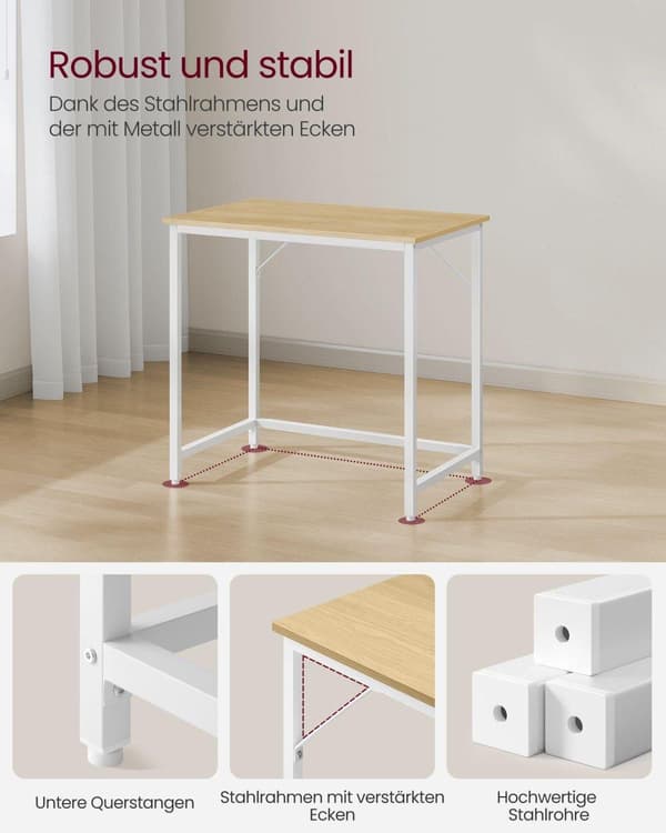 Skrivebord, VASAGLE, 80x50x75 cm, Beige