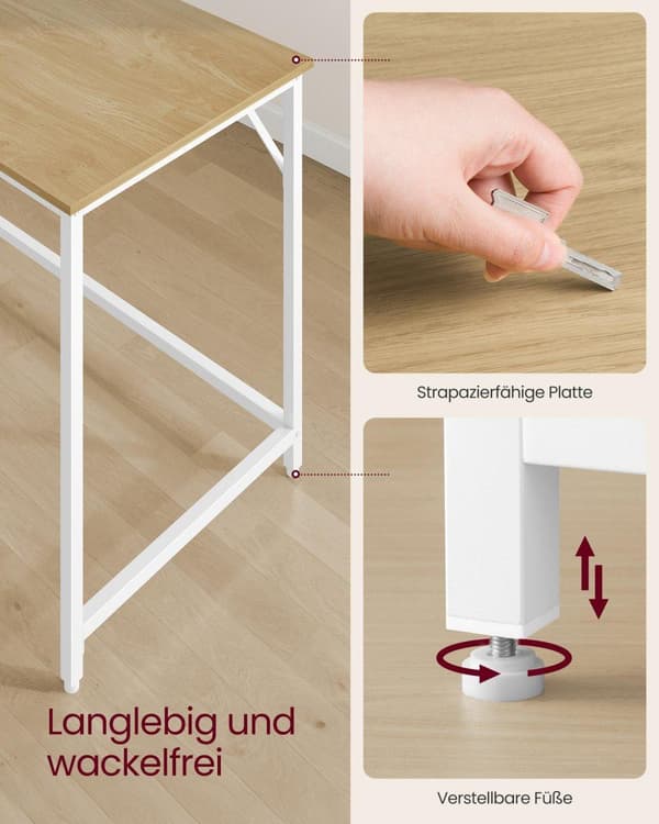 Skrivebord, VASAGLE, 80x50x75 cm, Beige