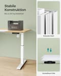 Miniatyrbillede 8 af 8: Skrivebord, SONGMICS, 120x60 cm, Gul