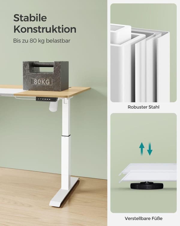 Skrivebord, SONGMICS, 120x60 cm, Gul