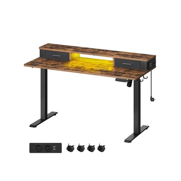 Skrivbord, VASAGLE, 60x140 cm, Brun