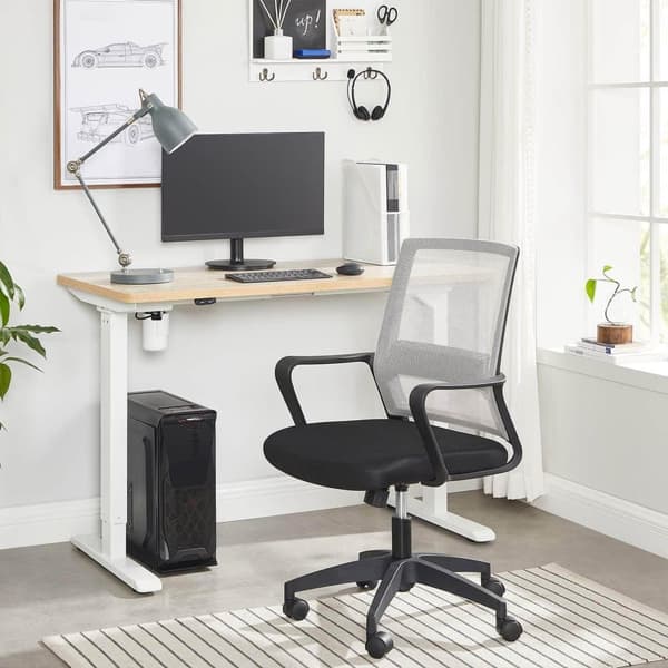 Skrivebordsramme, SONGMICS, 115-147x60 cm, Hvid