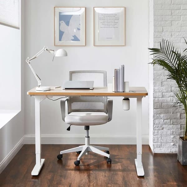 Skrivebordsramme, SONGMICS, 115-147x60 cm, Hvid