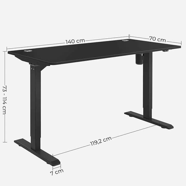 Skrivbord, SONGMICS LSD012B01, 140x70 cm, Svart