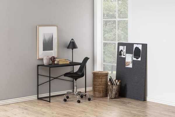 Sea skrivebord sort ask dekor, metal sort.
