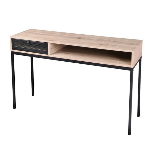 Skrivbord med förvaring - AC-DÉCO - Trä- och metaleffekt - L. 39 x b. 120 x H. 75 cm