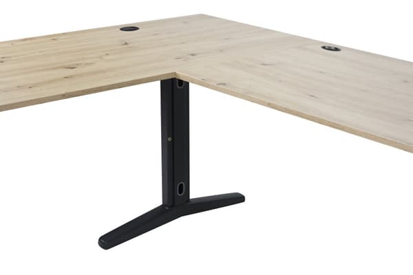 SyberDesk Gaming hörnskrivbord V2 - 197 x 132 cm - Skrivbord med LED - USB HUB - Kabelhanteringssystem i skrivbordsramen - spelbord