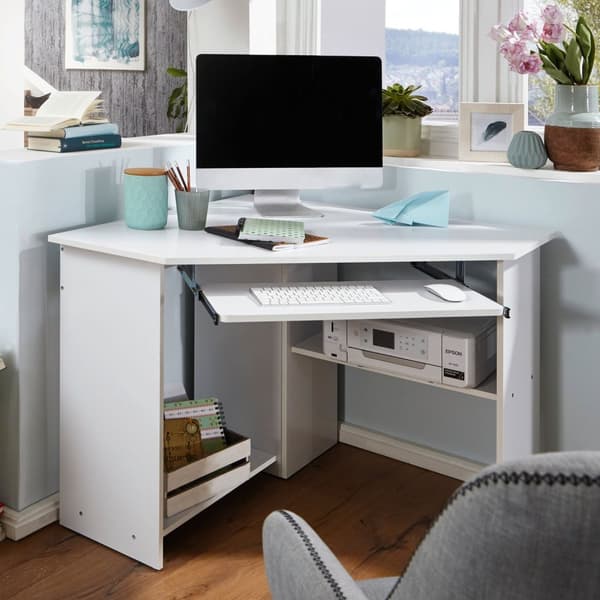 Rootz Corner Desk - Modern Office Desk - Computertabel - Generøs opbevaring - 127 cm x 73 cm x 88,5 cm