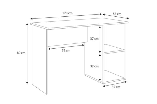 Työpöytä Tako harmaa 120x55
