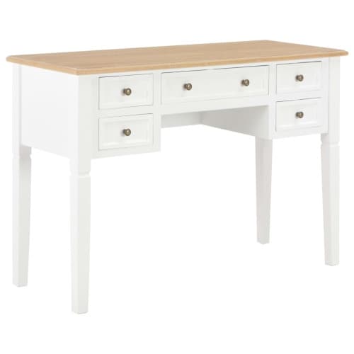 Skrivbord vit 109,5x45x77,5 cm trä