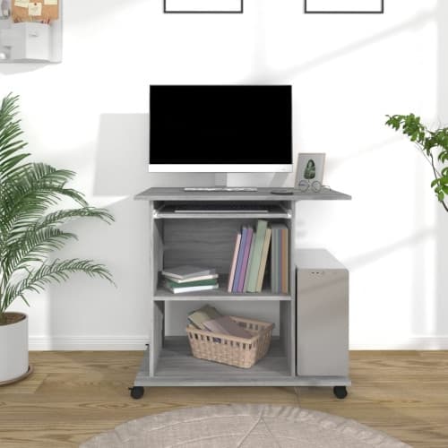 Datorbord grå sonoma-ek 80x50x75 cm konstruerat trä