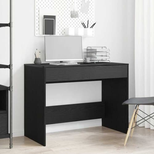 Skrivbord svart ek 101x50x76,5 cm konstruerat trä