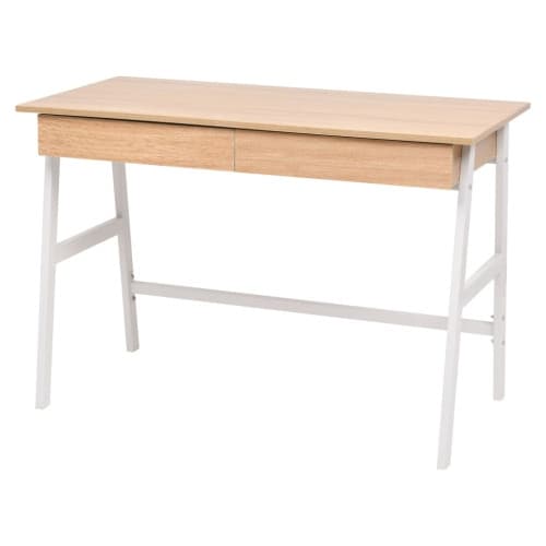 Skrivbord 110x55x75 cm ekfärg och vit